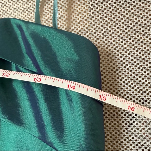Impression Bridal Prom Dress Size 10 Teal Iridescent Taffeta Y2K Formal Sorority - Picture 15 of 16